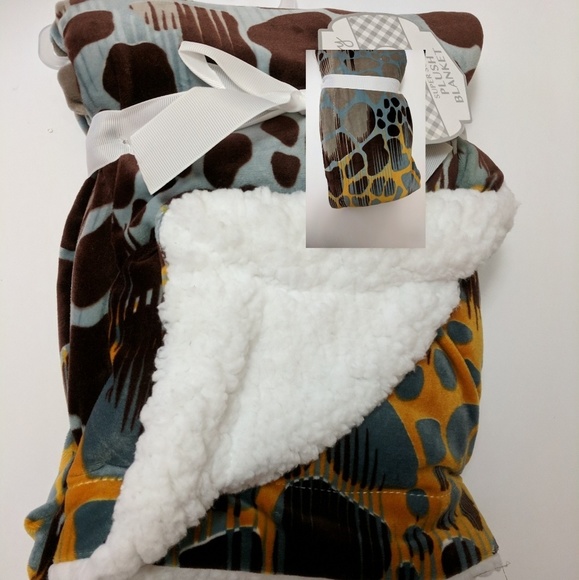 My Baby "Animal"print Sherpa Baby Blanket - Picture 1 of 2